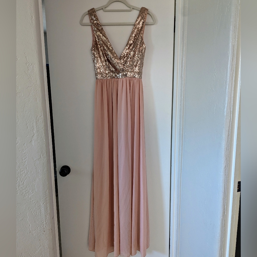 Elegant Sequin Pink Gown